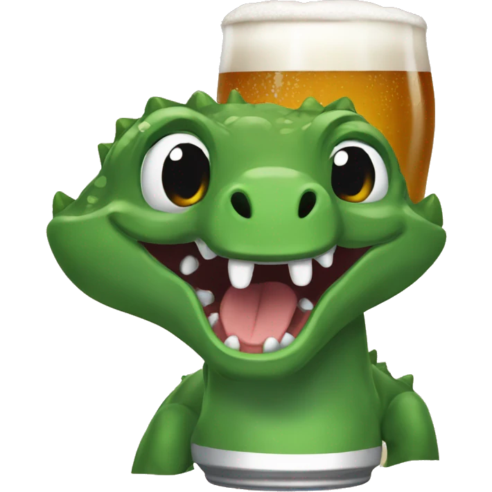 Dinossaur drunk beer emoji