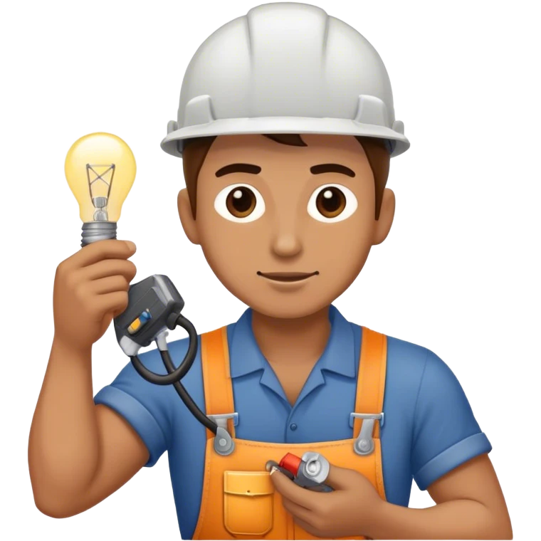 electrician fixing light emoji