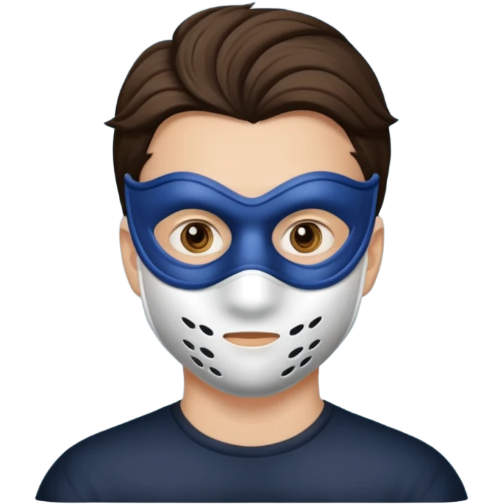 남자사람이 입에 마스크 쓰고 사진 찍힌 이모지 emoji