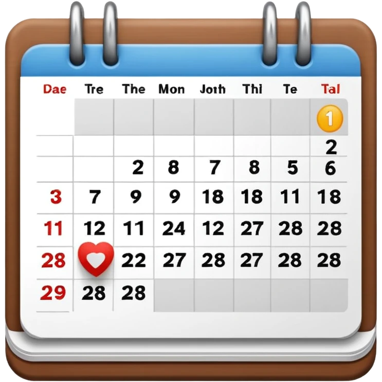Desk calendar flipped to current month emoji