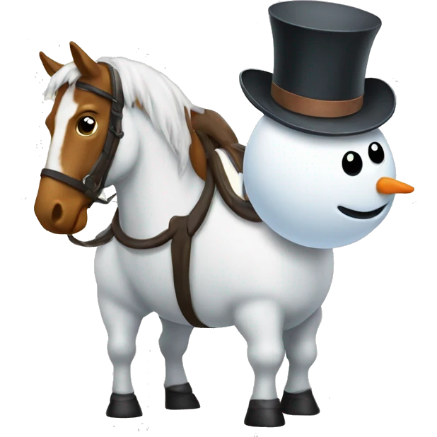 snowman with a horse emoji