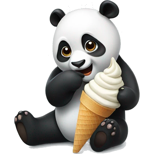Panda eating ice cream  emoji