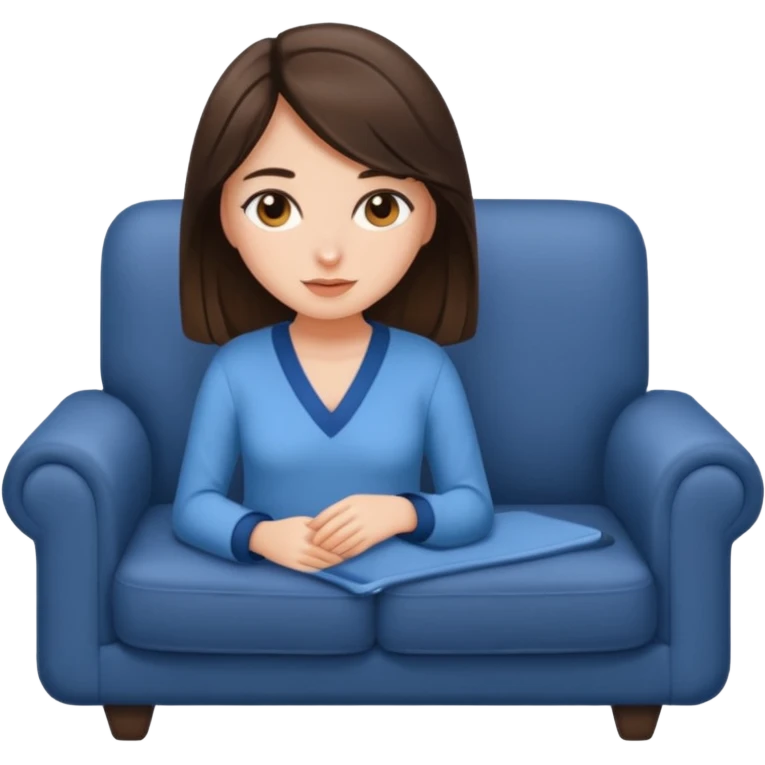 Brunette girl in lounge clothes emoji