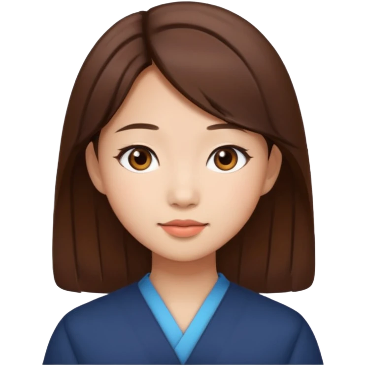 Asian girl with brown hair  emoji