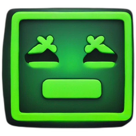 one keycap in neon green emoji