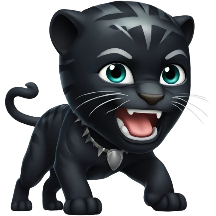 Glowing Black Panther roaring  emoji