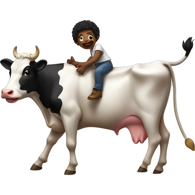 cow dacing whit a gay emoji