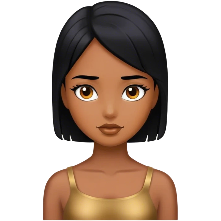 Girl black hair and bronze  emoji