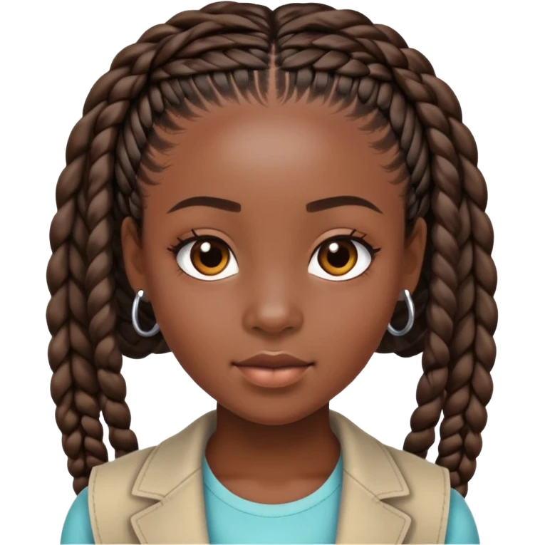 Black girl with box braids  emoji