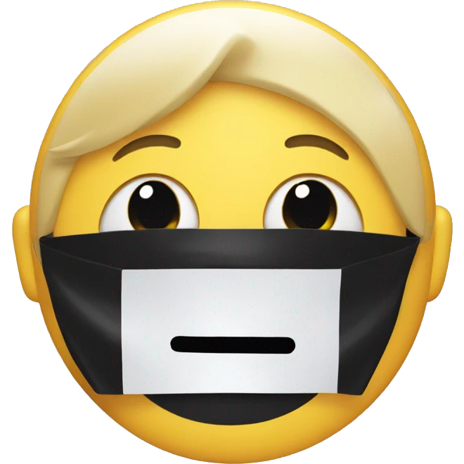 emoji with black tape over mouth emoji