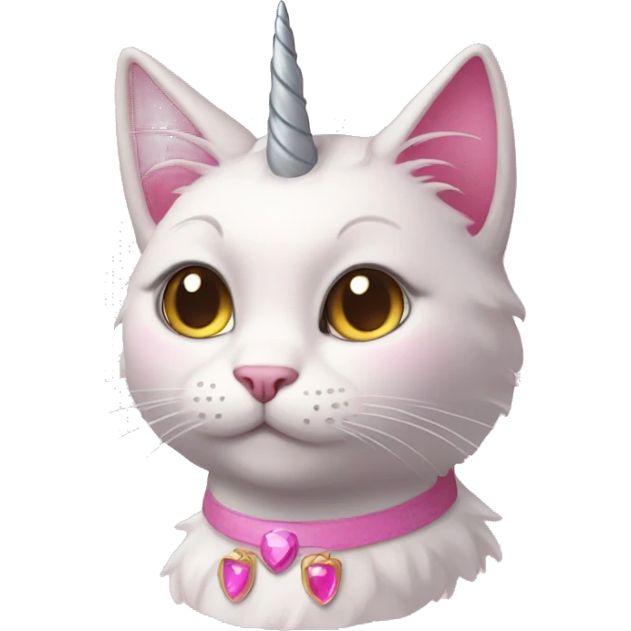 Pink princess cat with unicorn horn emoji