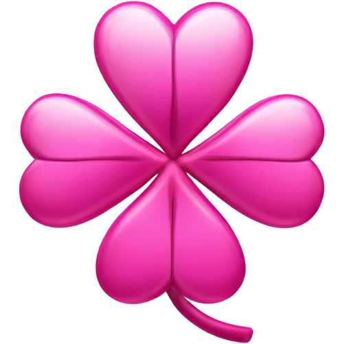 3D Four Leaf Pink Clover emoji