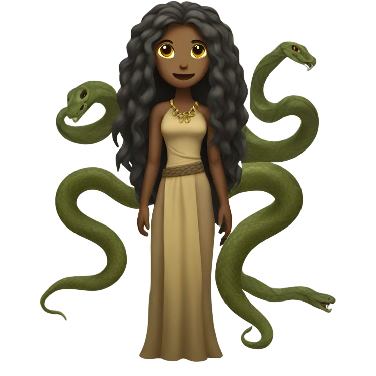 snakewomen with long hair , full body emoji