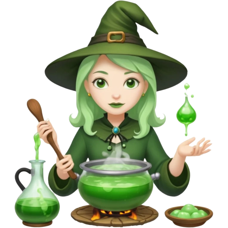 green witch cooking potion emoji