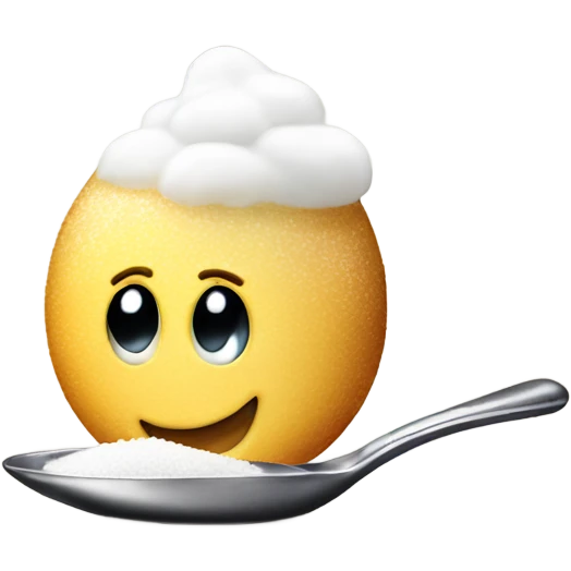 Lighting up a spoon of sugar emoji