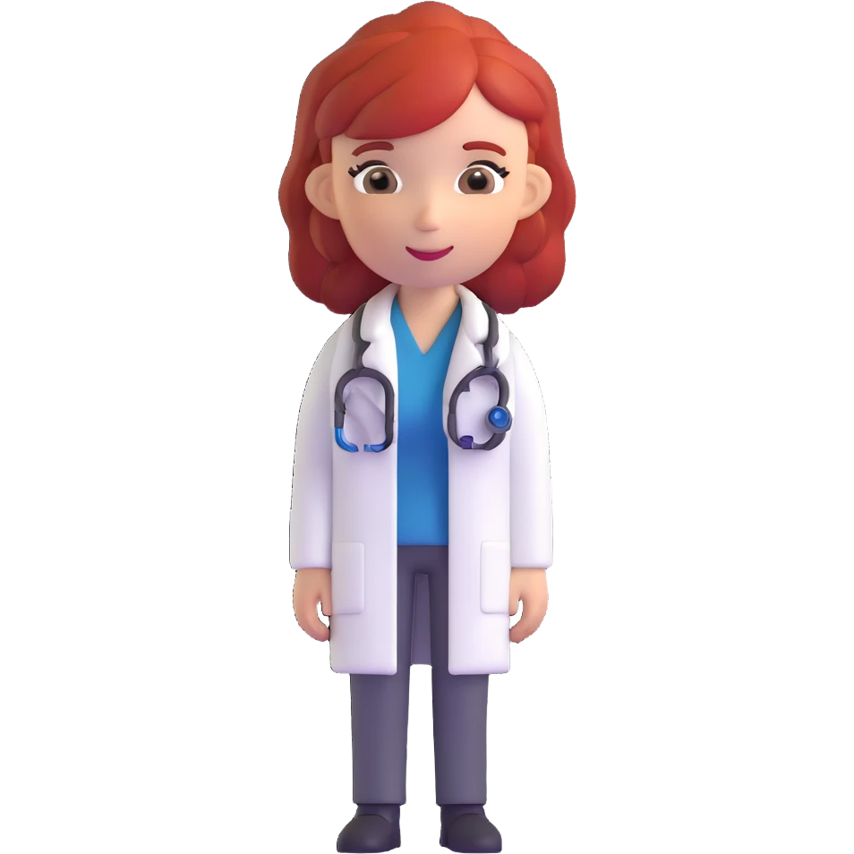 female doctor with red hair emoji