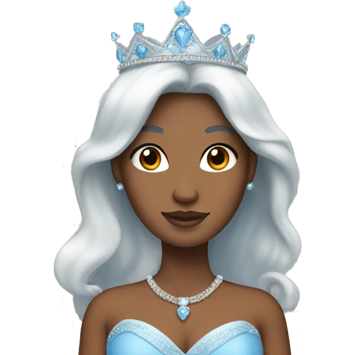 Princess wearing sky blue gown and crown emoji