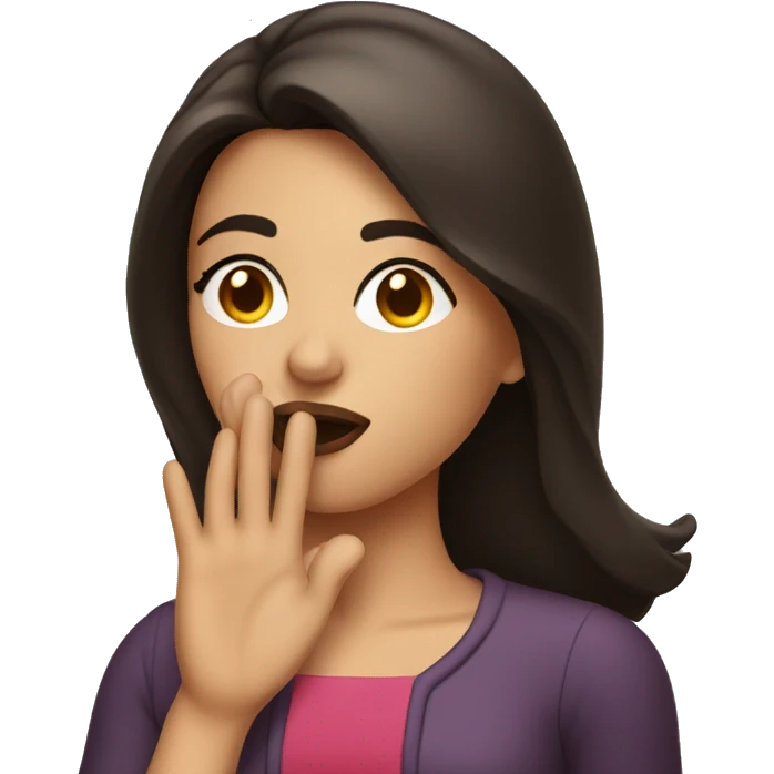Brunette woman blowing a kiss  emoji