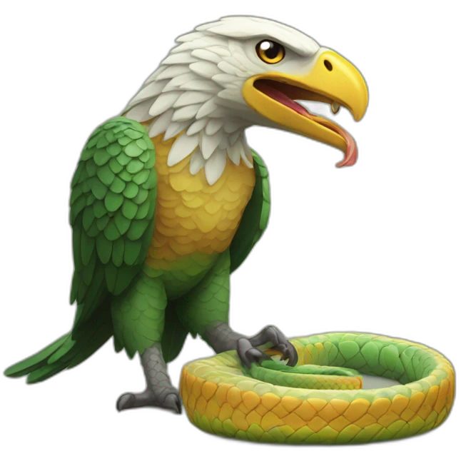 Águila comiendo serpiente emoji