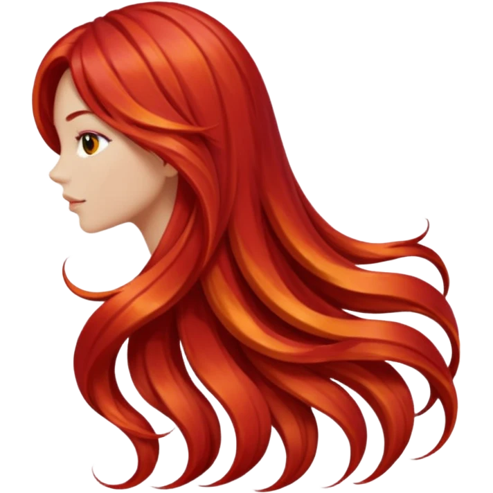 back view of long red hair emoji
