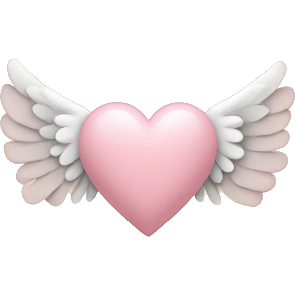 Light pink heart with angel wings  emoji
