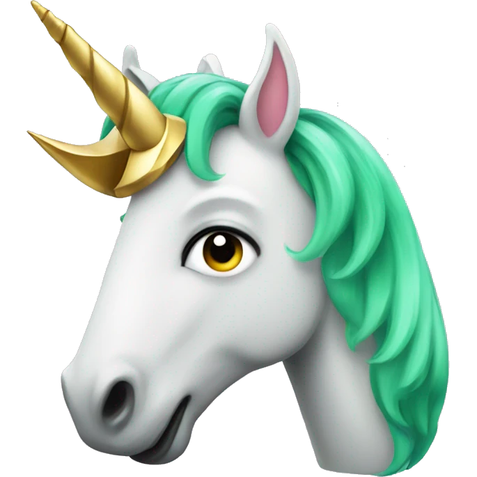 unicorn with green horn emoji