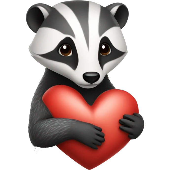 EUROPEAN BADGER HOLDING A HEART emoji