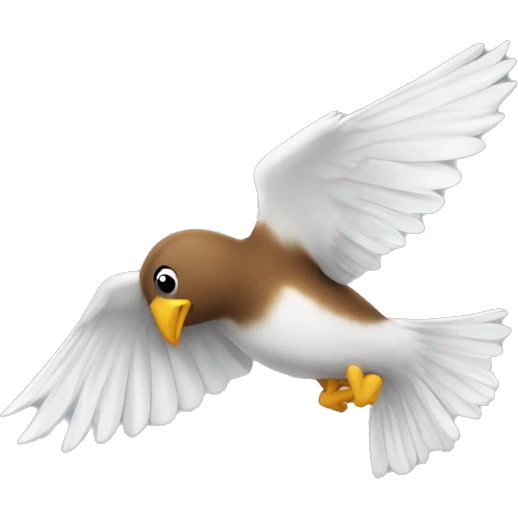 Bird pooping while in flight emoji