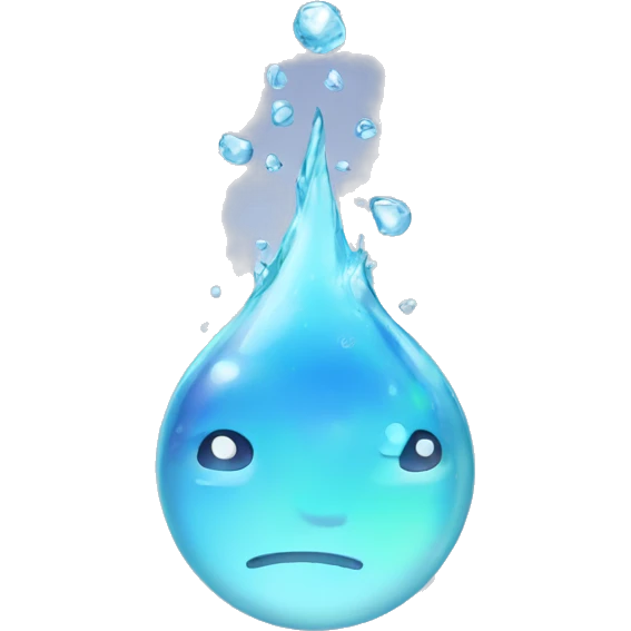 Holographic water emoji