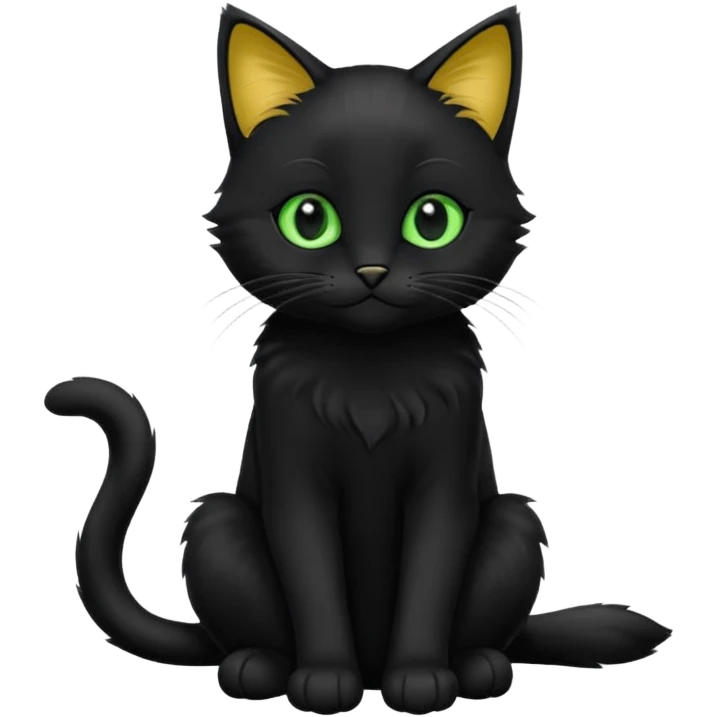 Chat noir peinture mignon assise peinture emoji