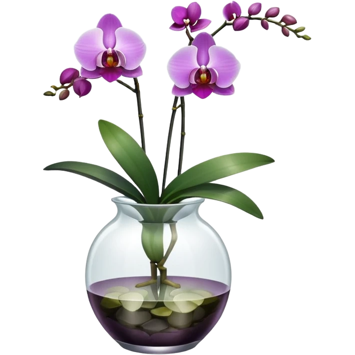 Orchid + glass vase, Window Plant. emoji