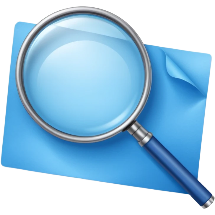  blu foglio lente di ingrandimento emoji