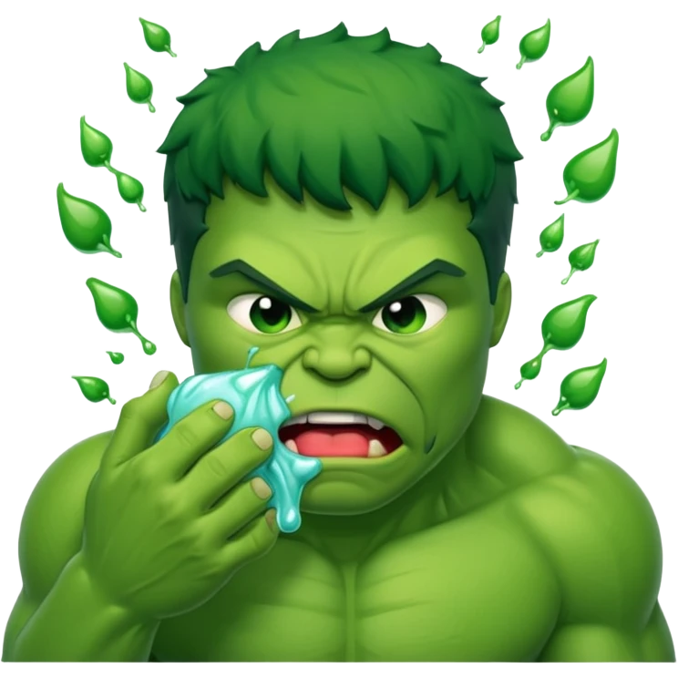 Hulk vomitando verde emoji
