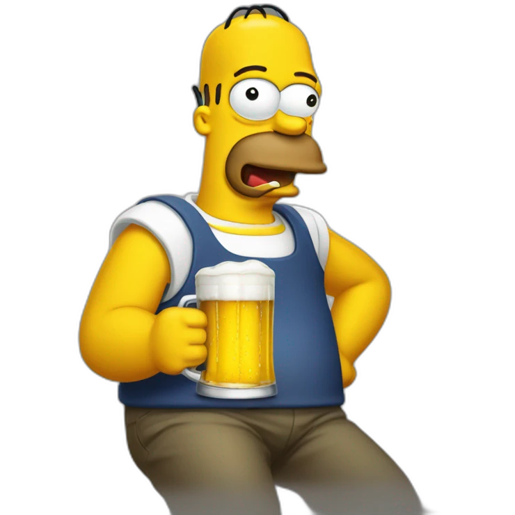 Homer simsons drink beer emoji