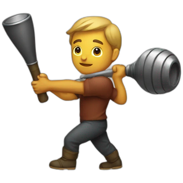 men with a macebell emoji
