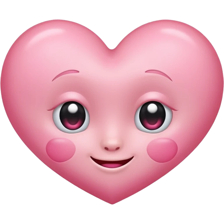 Pink heart with a blushy face emoji