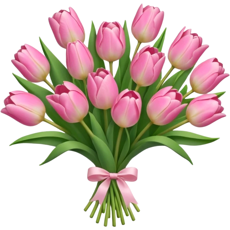 Cute baby pink tulip bouquet emoji