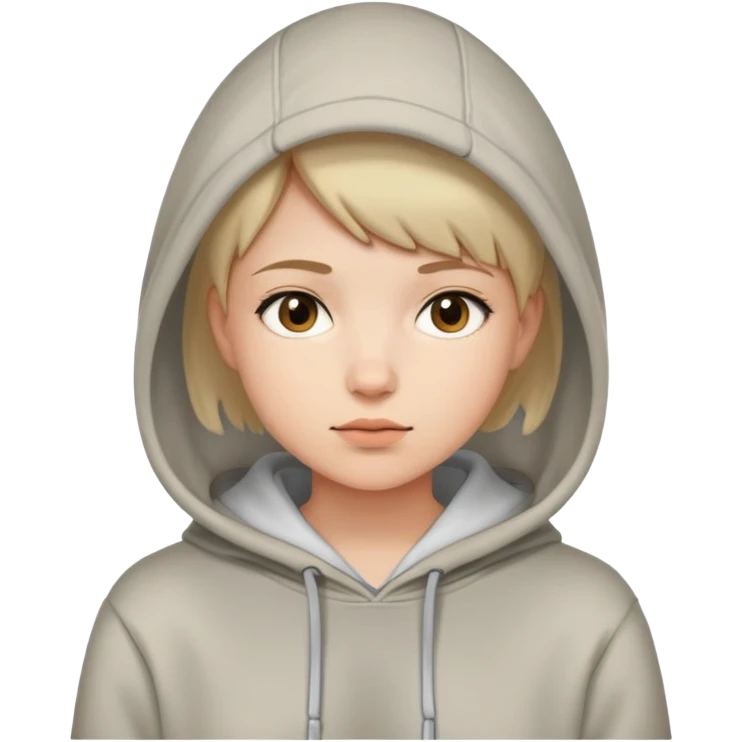 short hair girlie wearing a hoodie emoji
