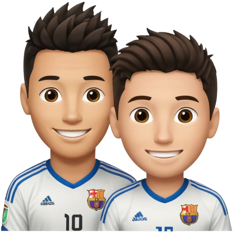 Prime noodle hair ronaldo and prime 2012 messi Smiling in one Photo  emoji