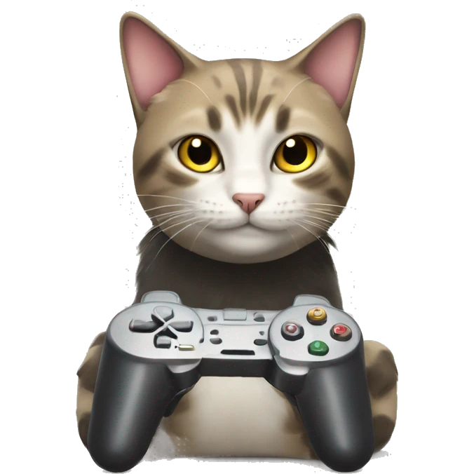Cat playing video games emoji