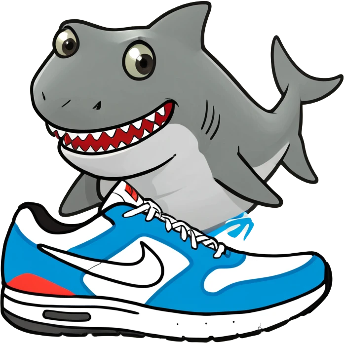 shark with Nike sneakers emoji
