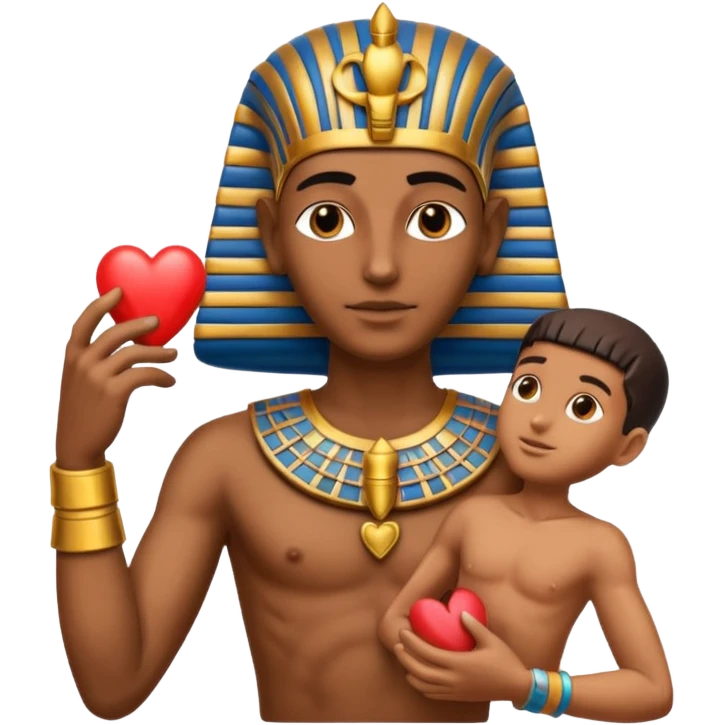 Pharaoh holding heart emoji