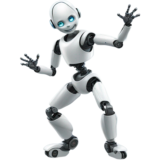 Humanoid robot dancing emoji