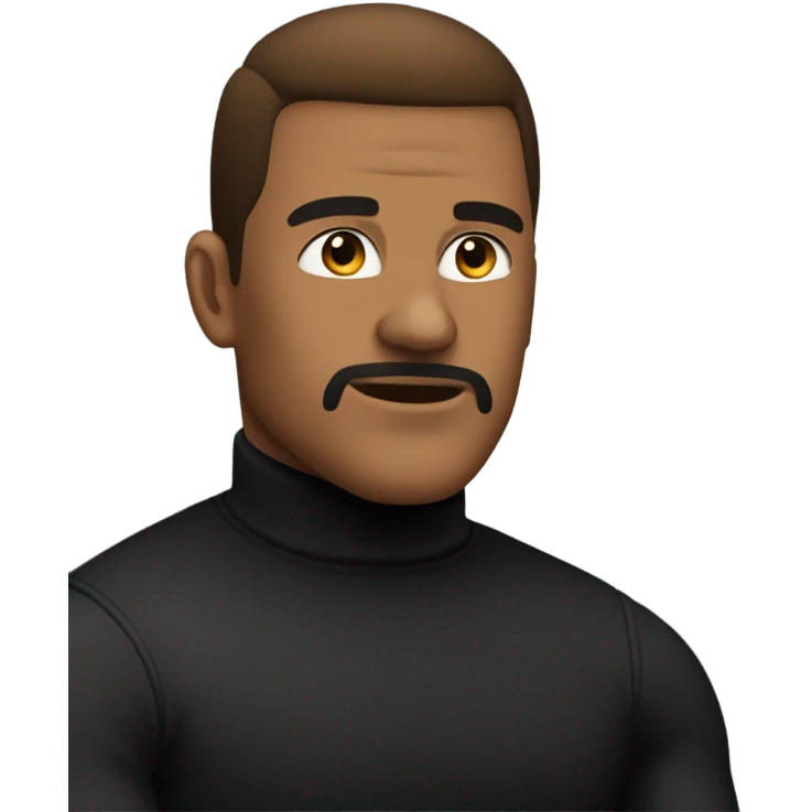 muscle fit black turtleneck shirt sitting in chair emoji
