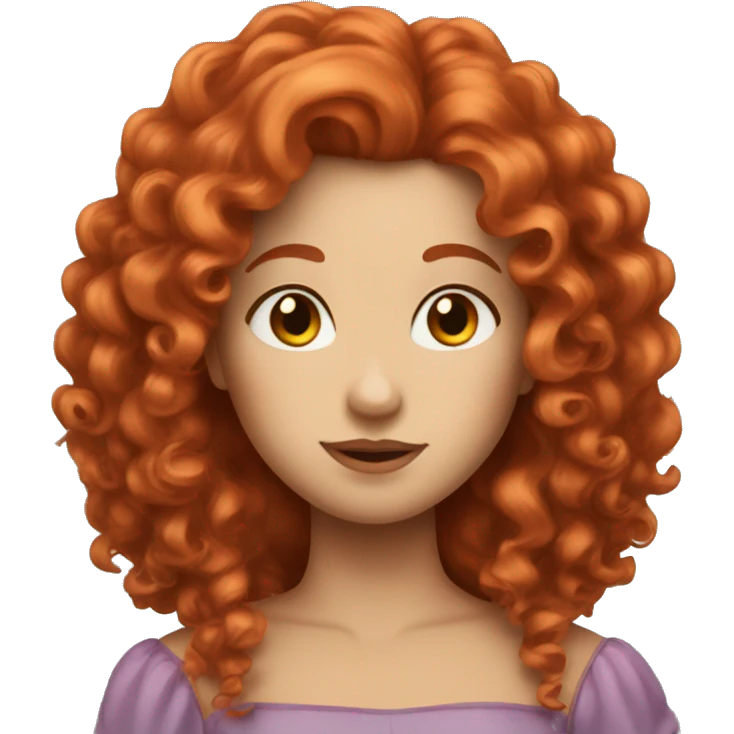 Princess with curly red hair headshot emoji