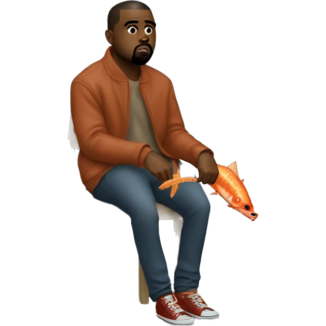 Kanye West eating fish sticks emoji