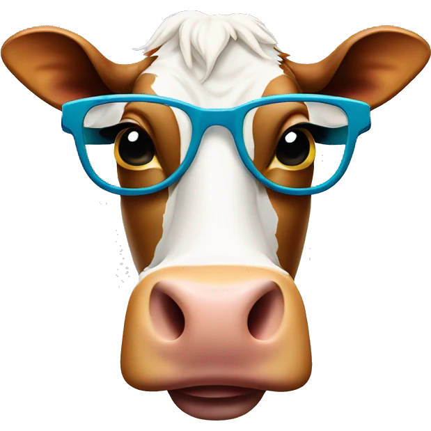 Cow with chicken glasses  emoji