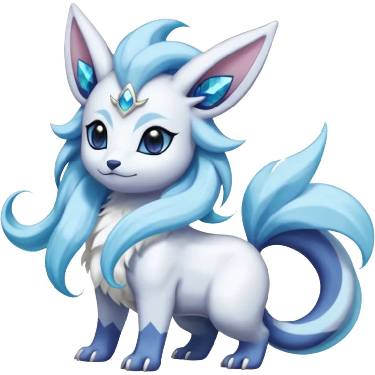 Fluffy floofy furry scaly cute elegant pristine beautiful precious pretty Primarina-Glaceon-Absol-Suicune-Amaura-Dialga-fusion emoji