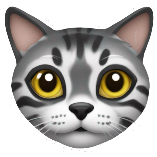 серо-былай кот шотландский вислоухий улыбается  emoji