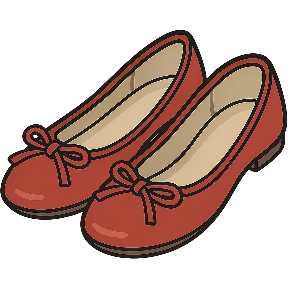 flat toon style red ballet shoes emoji